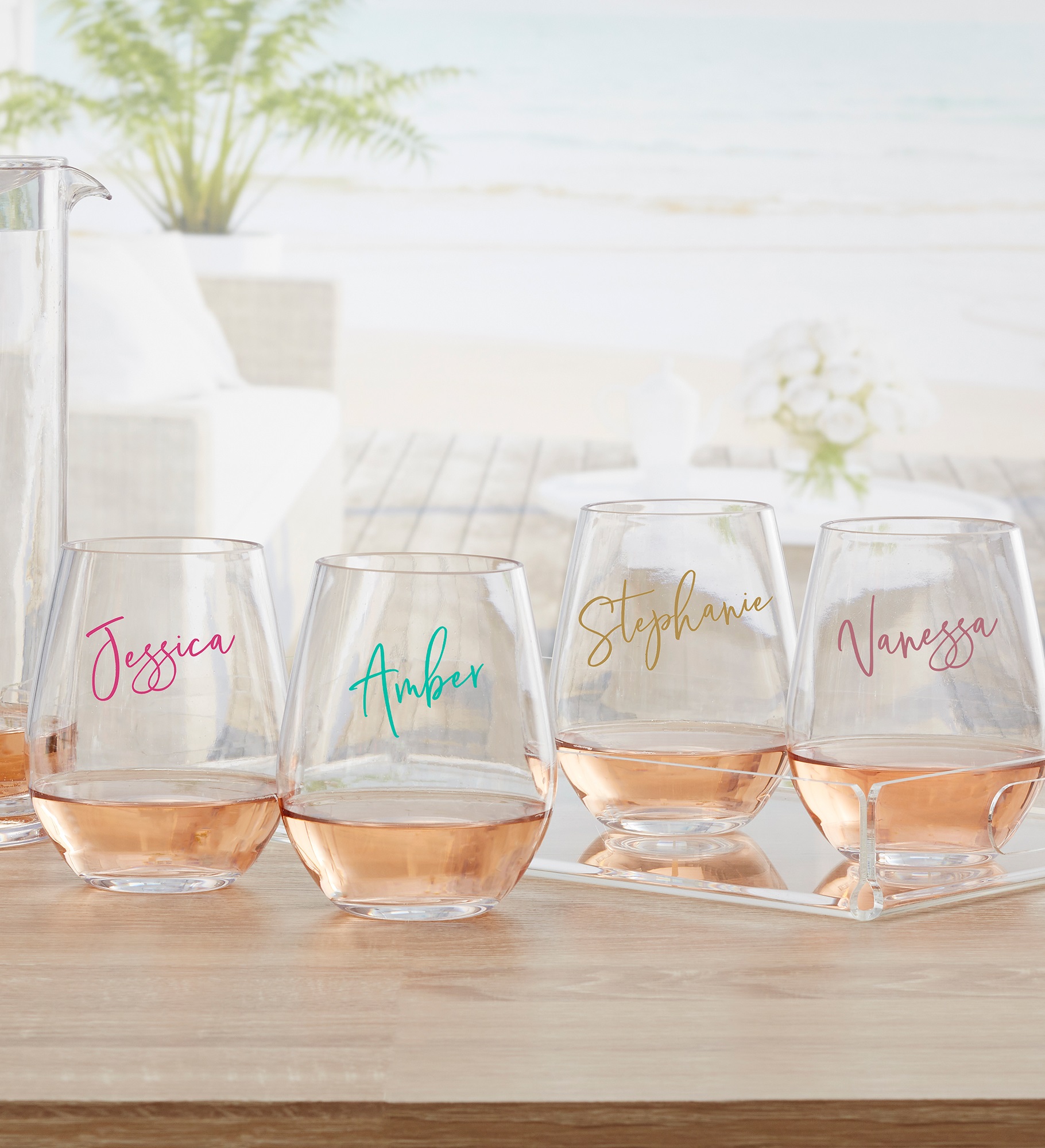 Trendy Script Name Personalized Tritan Wine Glass 